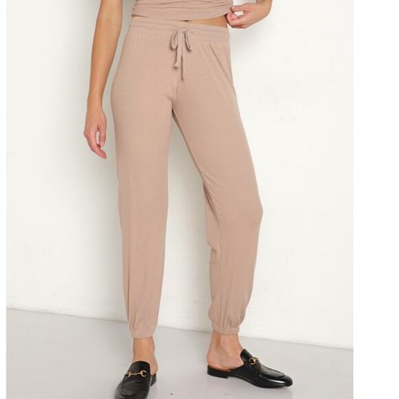 LNA Core Ribbed Beige/Nude Joggers XS - Picture 5 of 11